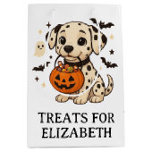 Halloween Dalmatiner Hundtrick oder Treat Party Mittlere Geschenktüte (Vorderseite)