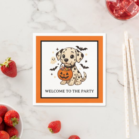 Halloween Dalmatiner Hundtrick oder Treat Party Serviette (Beispiel)