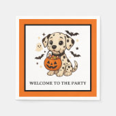 Halloween Dalmatiner Hundtrick oder Treat Party Serviette (Vorderseite)