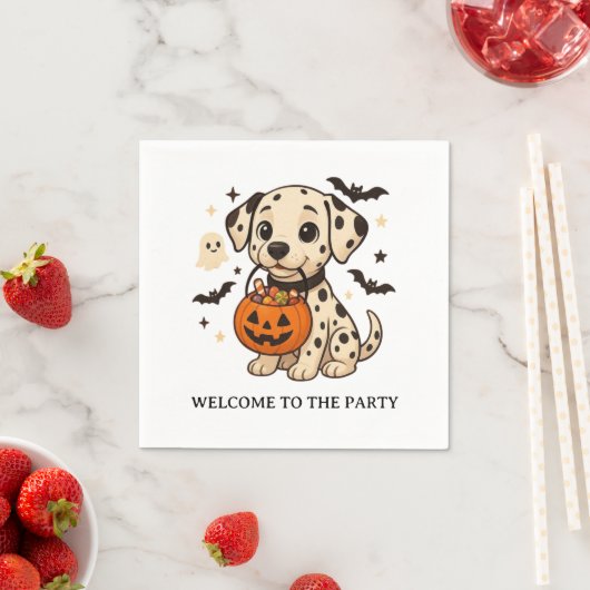 Halloween Dalmatiner Hundtrick oder Treat Party Serviette (Beispiel)