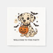 Halloween Dalmatiner Hundtrick oder Treat Party Serviette (Vorderseite)