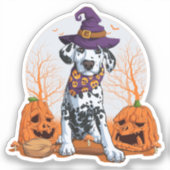 Halloween Dalmatiner Square Sticker (Vorderseite)