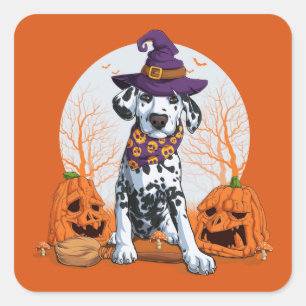 Halloween Dalmatiner Square Sticker