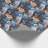 Halloween-Dalmatinie mit Pumpkins Beängstigend Geschenkpapier (Ecke)