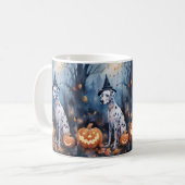 Halloween-Dalmatinie mit Pumpkins Beängstigend Kaffeetasse (Vorderseite Links)