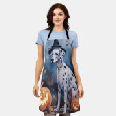 Halloween-Dalmatinie mit Pumpkins Beängstigend Schürze (Getragen)