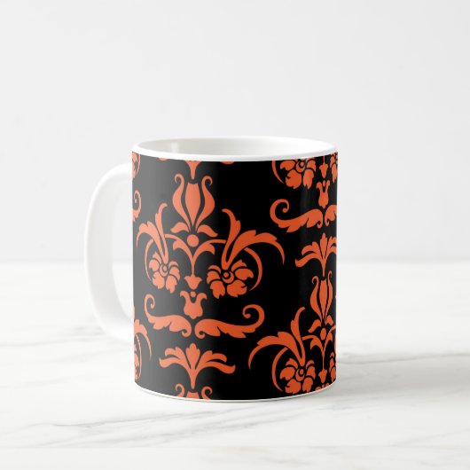 Halloween Damask 01 Tasse (Vorderseite Links)