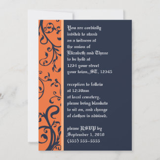 Halloween Damask Einladung