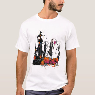 Halloween Damen Graffiti Kunst 3D coole Familie T-Shirt