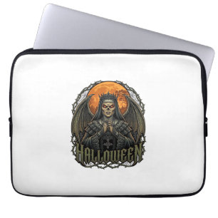 Halloween Dämon Nonnen Krone Flügel Orange Mond_1 Laptopschutzhülle