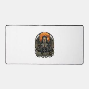 Halloween Dämon Nonnen Krone Flügel Orange Mond_1 Schreibtischunterlage
