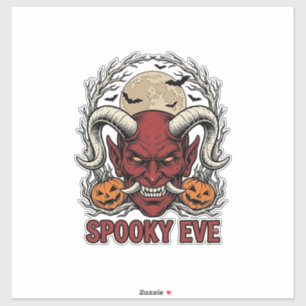 Halloween-Dämonen-Shirt mit Vintage-Engraving Kürb Aufkleber