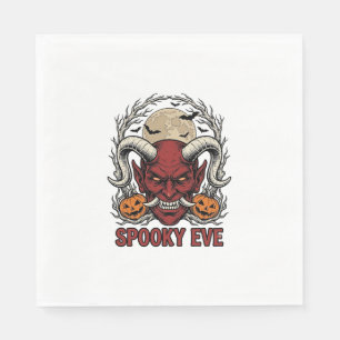 Halloween-Dämonen-Shirt mit Vintage-Engraving Kürb Serviette