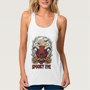 Halloween-Dämonen-Shirt mit Vintage-Engraving Kürb Tank Top