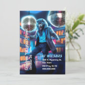 Halloween Dance Party, Disco Wolfman Einladung (Stehend Vorderseite)