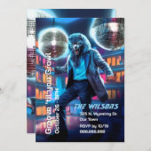 Halloween Dance Party, Disco Wolfman Einladung (Vorne/Hinten)