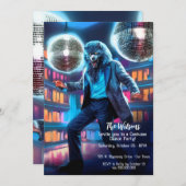 Halloween Dance Party, Disco Wolfman Einladung (Vorne/Hinten)