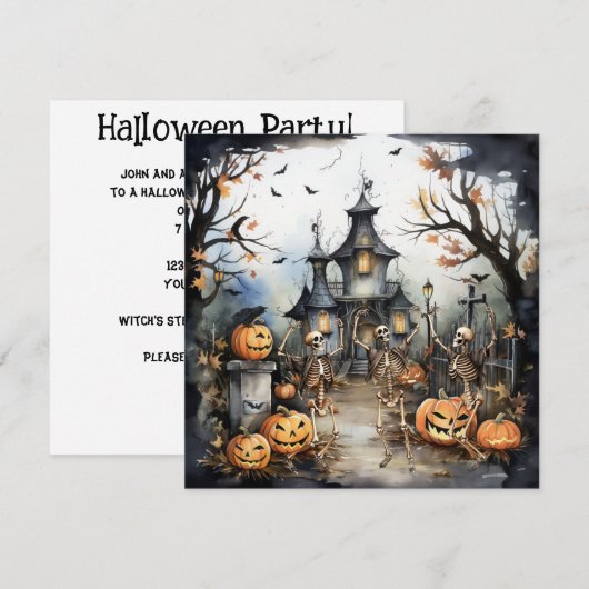 Halloween Dance Party Einladung (Vorne/Hinten)