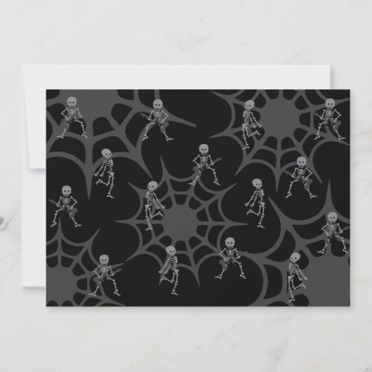 Halloween Dance Party, Line Dancing Skelette Einladung (Rückseite)