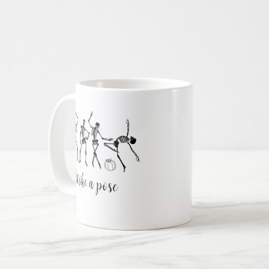Halloween Dancing Skeleton Anpassen Funny Text Kaffeetasse (Vorderseite Links)