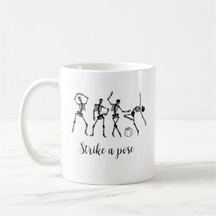 Halloween Dancing Skeleton Anpassen Funny Text Kaffeetasse