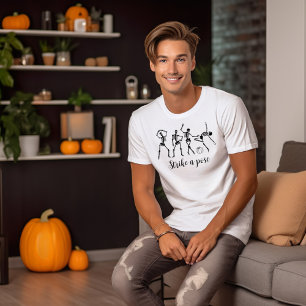 Halloween Dancing Skeleton Anpassen Funny Text T-Shirt
