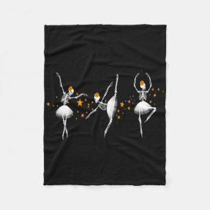 Halloween Dancing Skeleton Ballerina Ballerina Bal Fleecedecke
