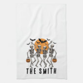 Halloween Dancing Skeleton Dance Pumpkin Geschirrtuch (Vertikal)