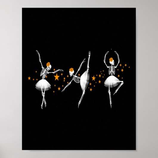Halloween Dancing Skeleton Llerina Llet Women Girl Poster (Vorne)