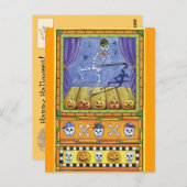 Halloween Dancing Skeleton Postcard Postkarte (Vorne/Hinten)