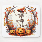 Halloween Dancing Skeleton Pumpkins Graphic Mousepad (Vorne)