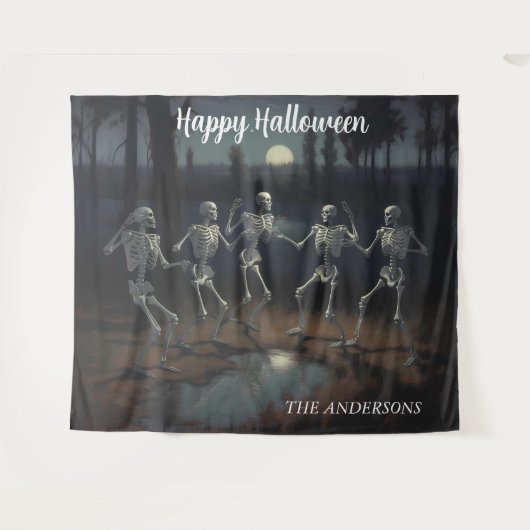 Halloween Dancing Skeletons Hintergrund Wandteppich (Vorderseite (Horizontal))