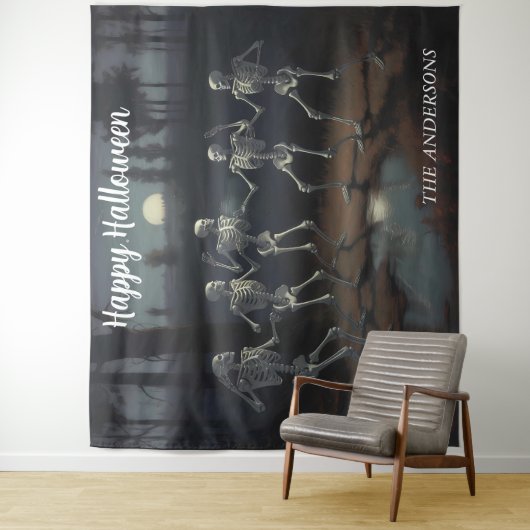 Halloween Dancing Skeletons Hintergrund Wandteppich (Beispiel)