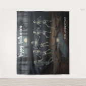 Halloween Dancing Skeletons Hintergrund Wandteppich (Vorderseite)
