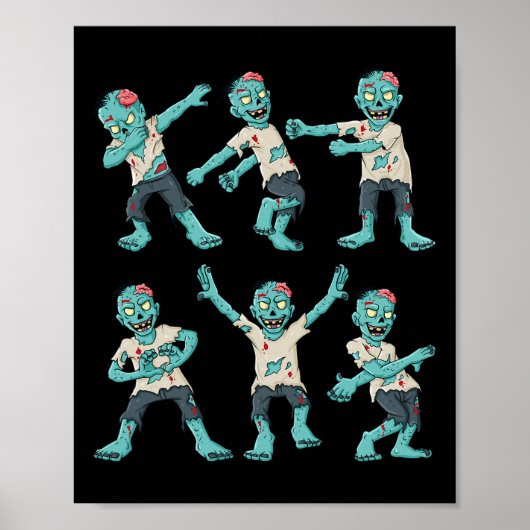 Halloween Dancing Zombies Tance Challenge Boys Gir Poster (Vorne)
