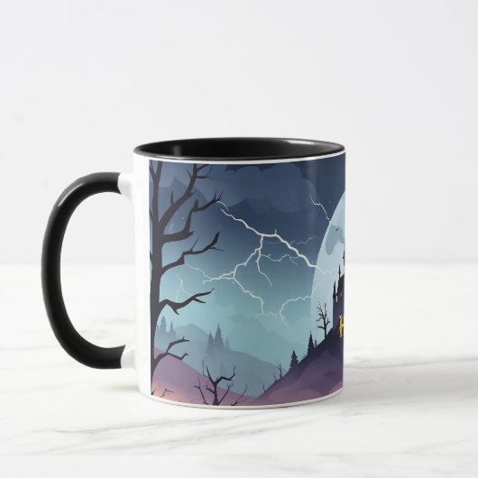 Halloween Dark Castle Personalisierung Tasse (Links)