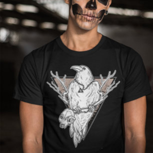 Halloween Dark Crow mit Illuminati-Kette - gotisch T-Shirt