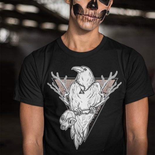 Halloween Dark Crow mit Illuminati-Kette - gotisch T-Shirt