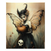 Halloween Dark Fairy mit Pumpkin und Skull Fotodruck (Vorne)