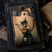 Halloween Dark Fairy mit Pumpkin und Skull Seidenpapier