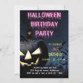 Halloween Dark Glows Pumpkin Geburtstagsparty Einladung (Vorderseite)