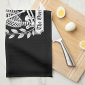 Halloween Dark Gothic Skeleton Overthinker Geschirrtuch (Viertel Falte)