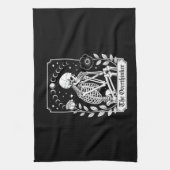 Halloween Dark Gothic Skeleton Overthinker Geschirrtuch (Vertikal)