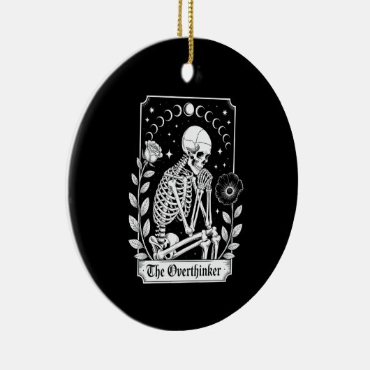 Halloween Dark Gothic Skeleton Overthinker Keramik Ornament (Rechts)