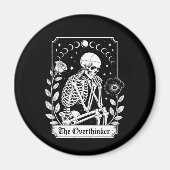 Halloween Dark Gothic Skeleton Overthinker Magnet (Vorne)