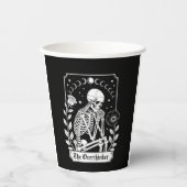 Halloween Dark Gothic Skeleton Overthinker Pappbecher (Vorderseite)
