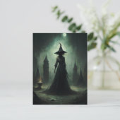 Halloween Dark Hexe Postkarte (Stehend Vorderseite)