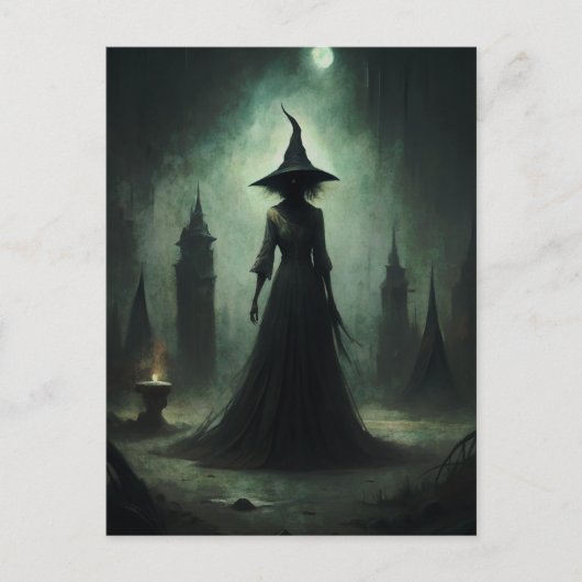 Halloween Dark Hexe Postkarte (Vorderseite)