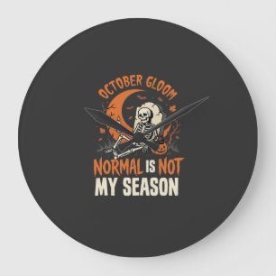 Halloween Dark Humor Skelett Stimmung Große Wanduhr