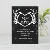 Halloween Dark Moody Gothic Wedding Save The Date (Stehend Vorderseite)
